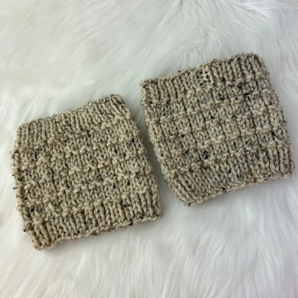 Tan and Black Boot Cuffs Handmade‎ Crochet Knit
